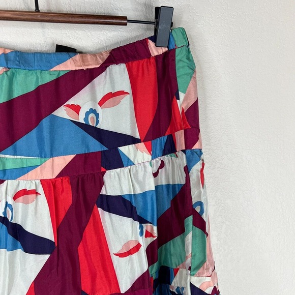 Marc Jacobs Women's Silk Blend Tiered Abstract A-Line Skirt Multicolor Size 6 - Picture 4 of 11